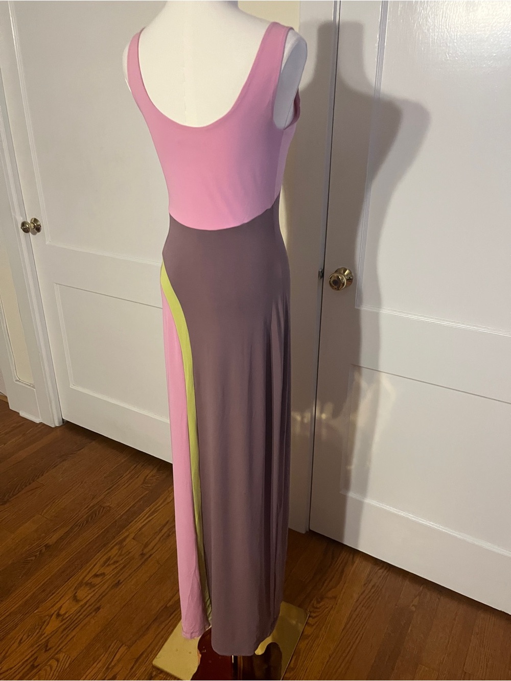 Plein Sud Pink Mod Colorblock Maxi Dress – Sculptural 90s Graphic - Picture 9 of 14